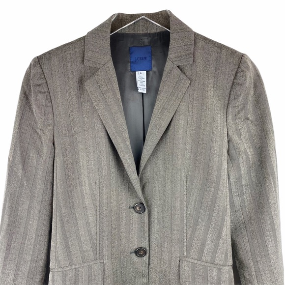JCREW Puffy Sleeve Wool Blazer Jacket Grey Taupe 6 - Picture 2 of 8
